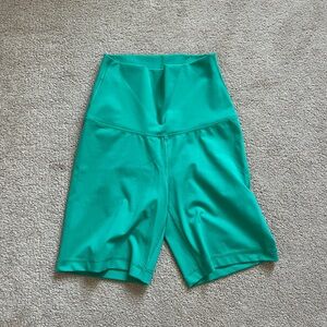 Yogalicious Teal High-Rise Bike Shorts